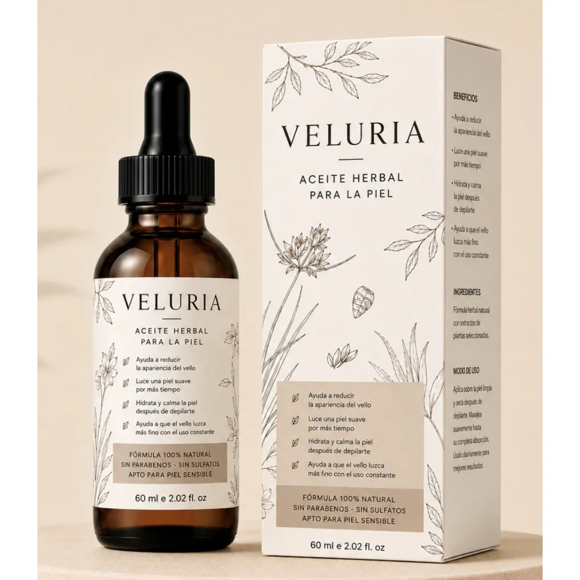 Óleo Redutor de Pelos Faciais - Fórmula 100% Natural