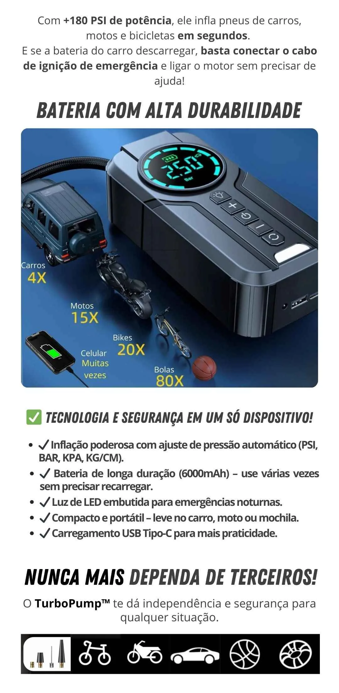 Lanterna de emergência e luz de sinalização