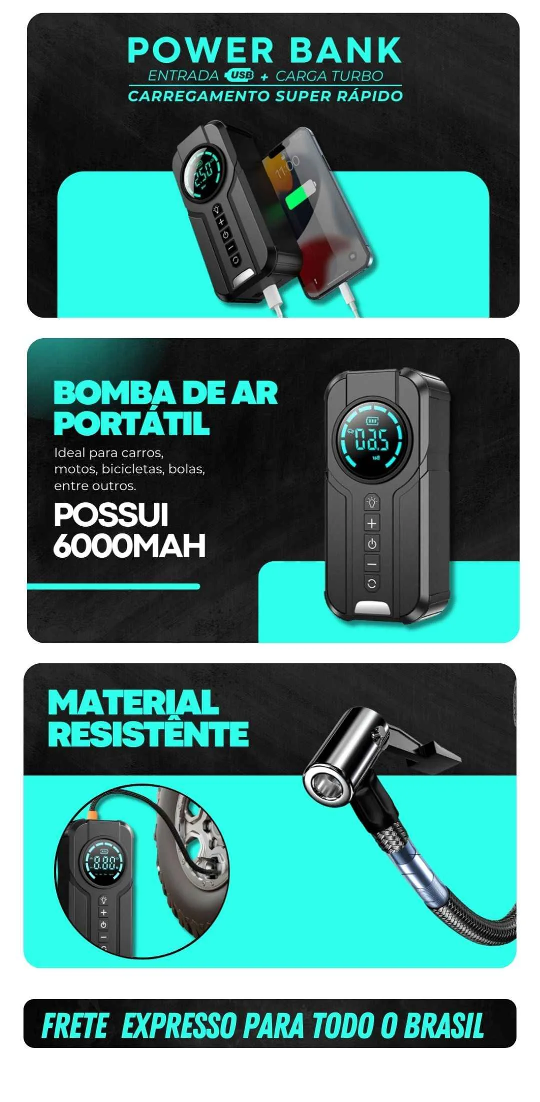 Painel digital com leitura em bar e psi